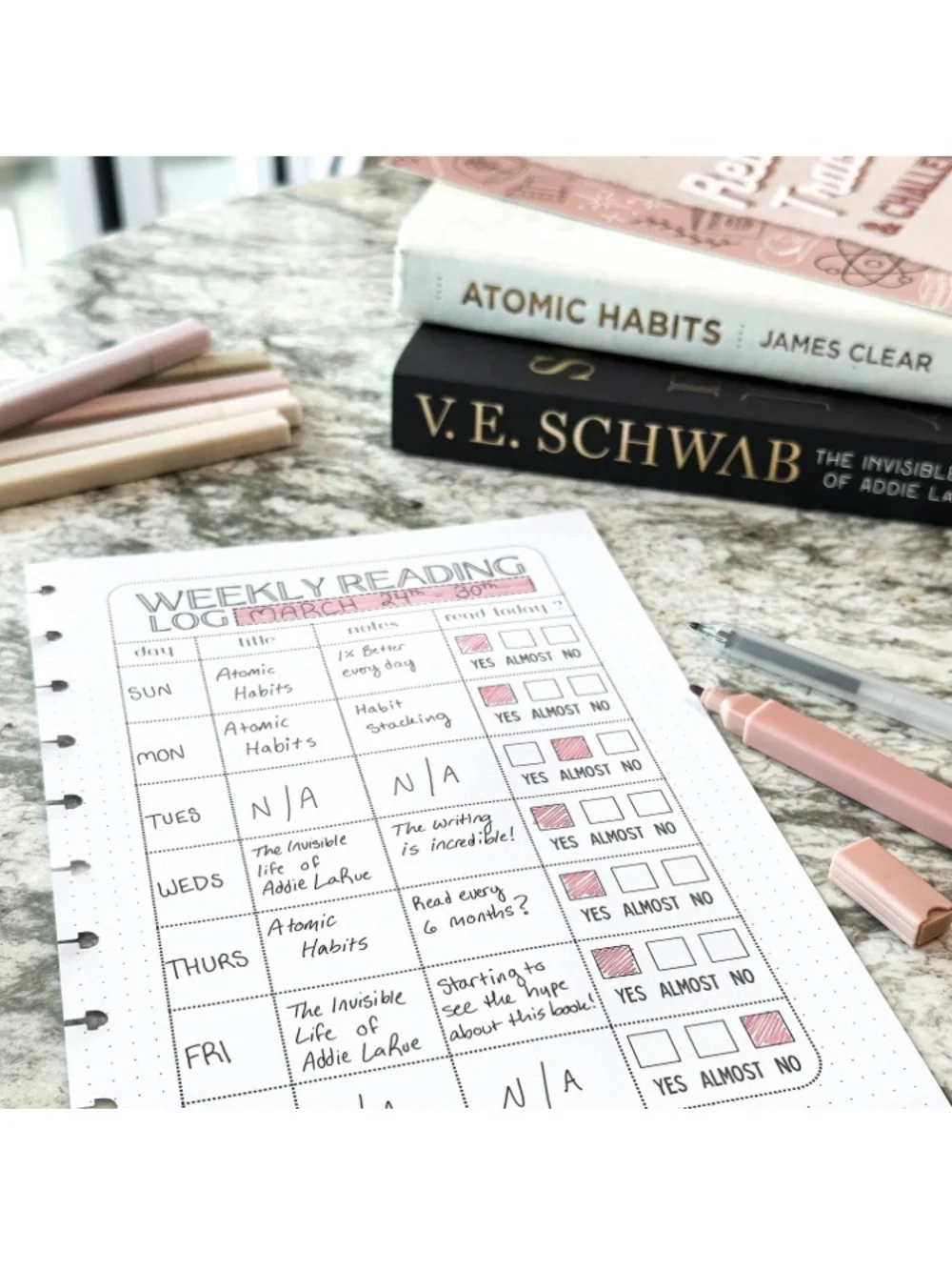 Daily Grind 4 Month Reading Tracker & Challenges